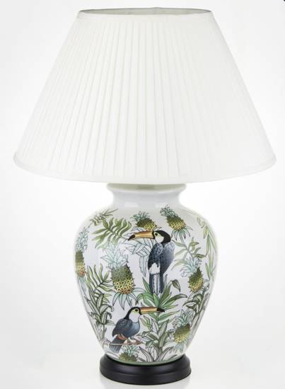 EXOTIC lampa ceramiczna motywem egzotycznym, wys. 70 cm