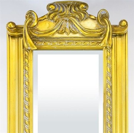 FLORA GOLD wąskie złote lustro w ramie ze zdobieniem, 120x22,5 cm