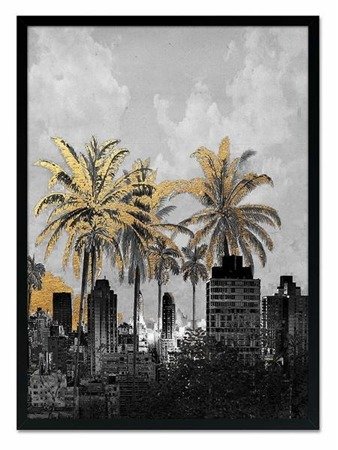FLORYDA obraz złote palmy i miasto, 53x73 cm