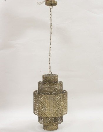 GATSBY AZURE lampa wisząca metalowa ażurowa stare złoto, 62-130x36x36 cm