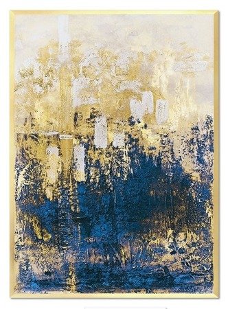GELER obraz złota abstrakcja w złotej ramie, 53x73 cm