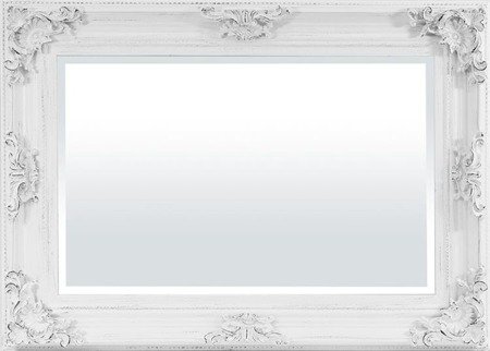 GEORGE lustro w białej ramie stylizowanej z przetarciami,105x76 cm