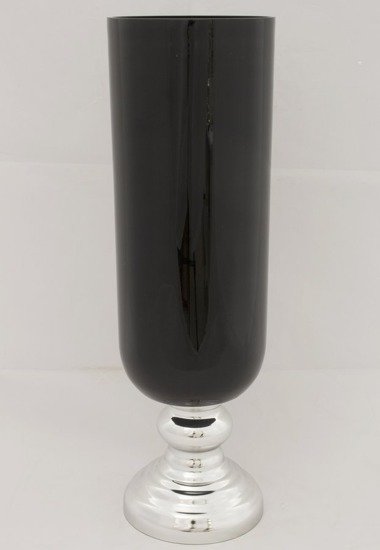 GERO świecznik szklany czarno-srebrny, wys. 56 cm