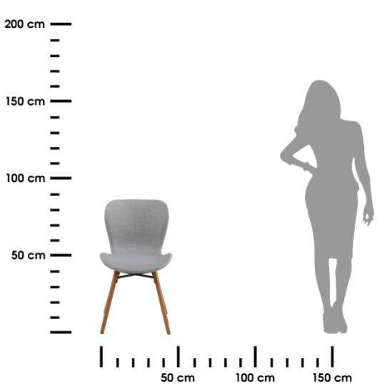 GINNA krzesło tapicerowane szare na drewnianych nogach, wys. 83 cm