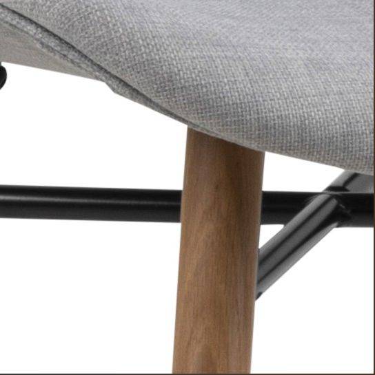 GINNA krzesło tapicerowane szare na drewnianych nogach, wys. 83 cm