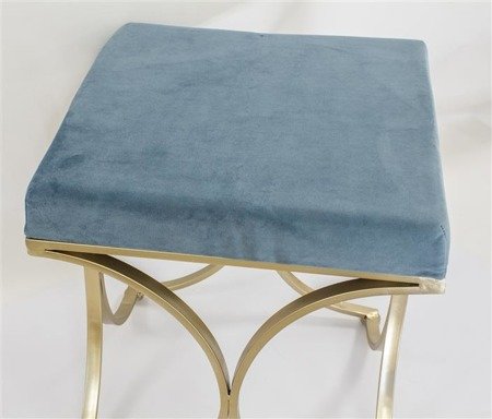 GLAM siedzisko niebieski / złoty, 49x40x40 cm