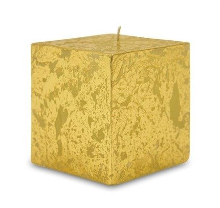 GLAMOUR świeca kostka złota, wys. 8 cm