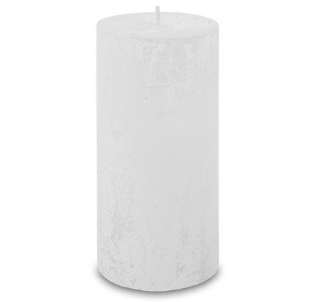 GLAMOUR świeca walec biała, wys. 14 cm