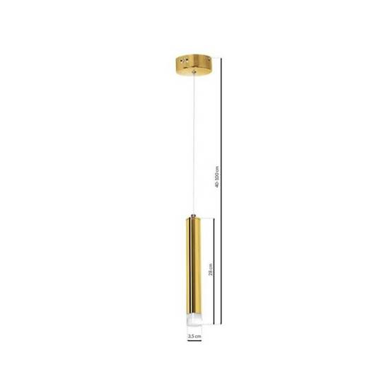 GOLDANA lampa led wisząca złota tuba, Ø 10 cm
