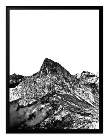 GÓRY czarno-biały obraz w czarnej ramie, 33x43 cm