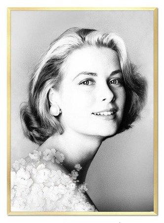 GRACE KELLY obraz w złotej ramie, 53x73 cm