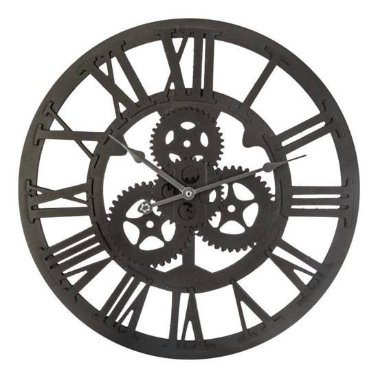 GUNNAR zegar ścienny w kolorze czarnym styl loft, Ø 45 cm
