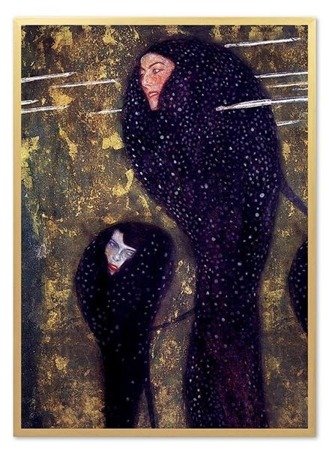 GUSTAV KLIMT - SYRENY, SREBRNE RYBY obraz w ramie, 53x73 cm