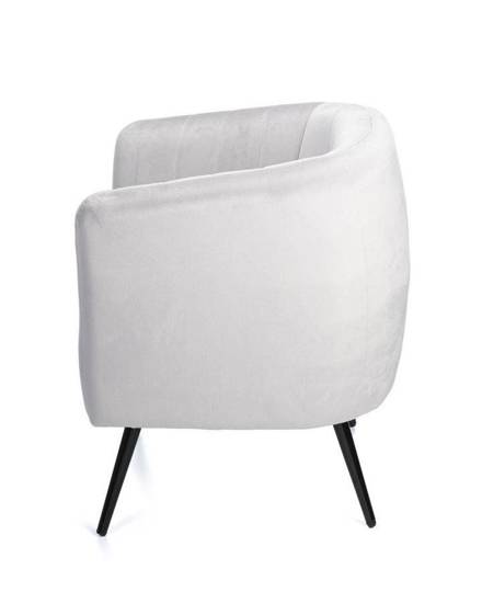 HUG fotel tapicerowany biały na czarnych nogach, wys. 76 cm