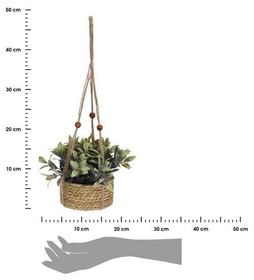 IDA roślina sztuczna wisząca w donicy z trawy morskiej, wys. 45 cm