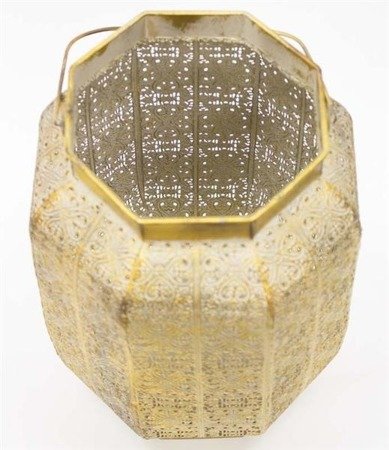 INDIA GOLD lampion ażurowy złoty, wys. 31 cm