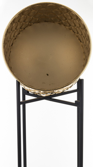 IVAN osłonka metalowa na czarnym stojaku w formie kwietnika, wys. 91 cm