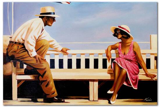 JACK VETTRIANO - MC COOL obraz ręcznie malowany, 60x90 cm