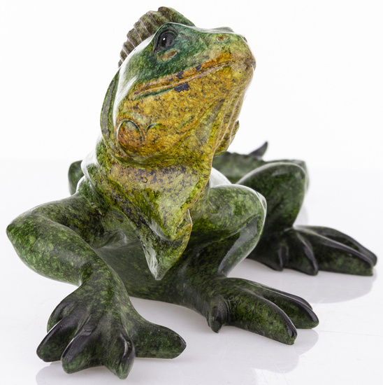 JASZCZURKA figurka zielonego gada, długość 32 cm