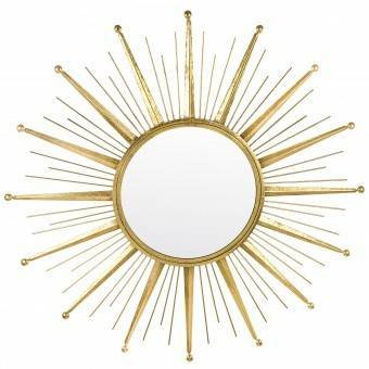 JELISOL lustro w kształcie słońca złote, Ø 90 cm