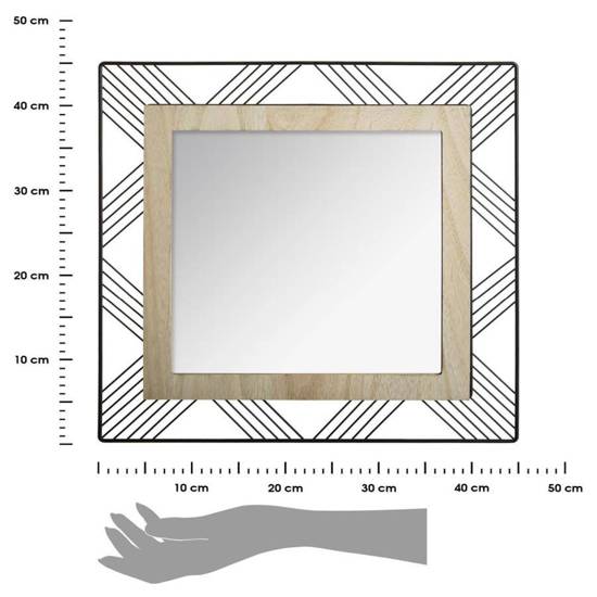 JOE kwadratowe lustro ścienne w metalowej ramie, 45x45 cm
