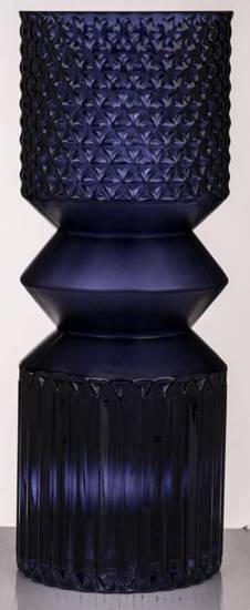JUAN wazon szklany niebieski/granatowy, wys. 30 cm