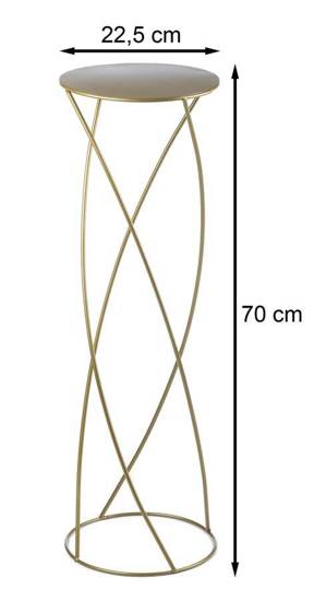 KAMELIA kwietnik złoty o nietypowej podstawie metalowy, wys. 70 cm