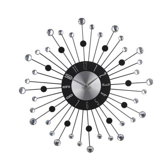 KASET zegar ścienny z kryształkami w stylu glamour, Ø 42 cm