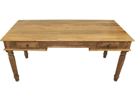 KING stół biurko stylowe z dwoma szufladkami oraz z drewna mango, 81x180x81 cm