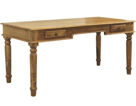 KING stół biurko stylowe z dwoma szufladkami oraz z drewna mango, 81x180x81 cm