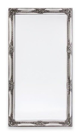 KOLETTA lustro w srebrnej ramie zdobionej, 132x72 cm