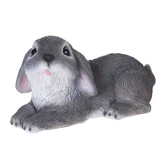 KRÓLIK figurka dekoracyjna szary królik, 12x22x11 cm