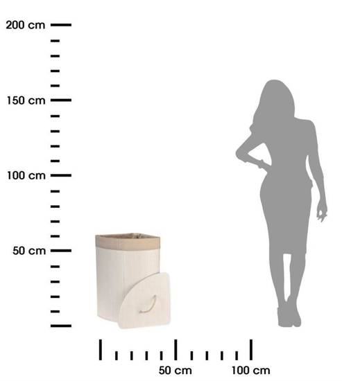 LANG narożny kosz na pranie bambusowy biały, wys. 60 cm