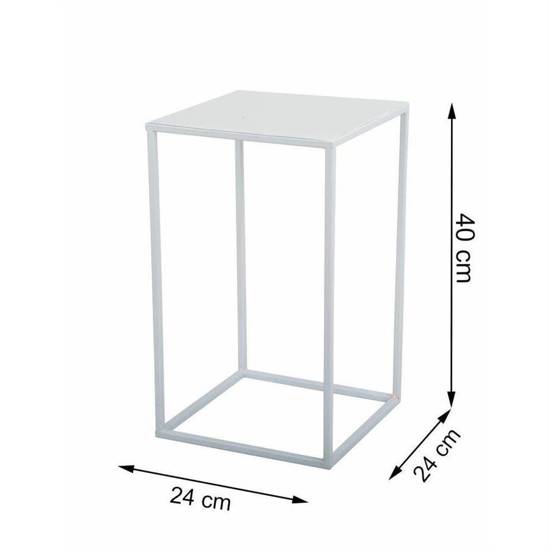 LARE kwietnik stojący koloru białego w stylu loft, wys. 40 cm