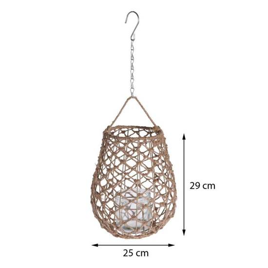 LATVIA lampion wiszący pleciony w stylu boho, wys. 29 cm