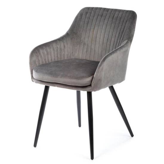 LENTI krzesło tapicerowane koloru ciemnoszarego w stylu nowoczesnym, wys. 83 cm
