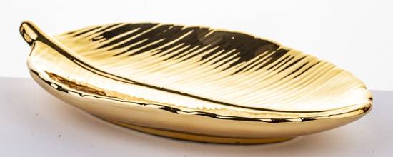 LISTEK patera dekoracyjna złota,  3x23x14 cm