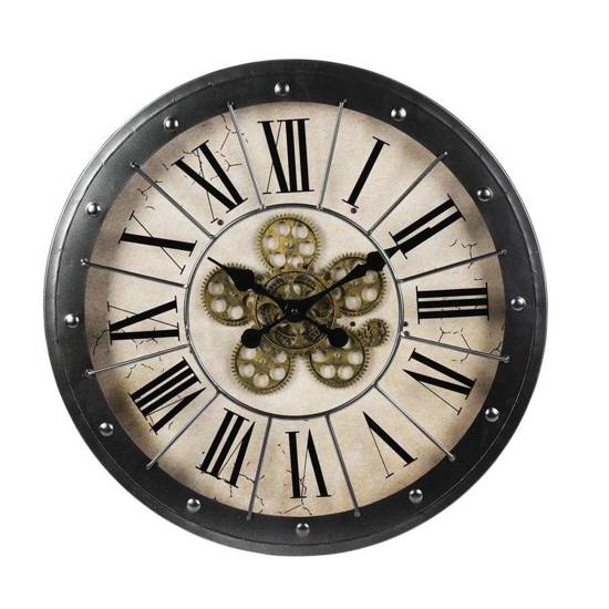 LOLA zegar ścienny ruchome koła zębate, Ø 57 cm