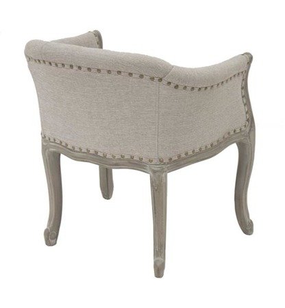 MADELAINE krzesło drewniane tapicerowane szare, prowansalskie / rustykalne, pikowane oparcie