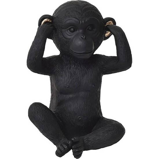 MAŁPKA OLIVER ozdobna figurka małpka trzymająca się za uszy, wys. 17 cm