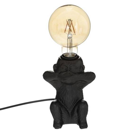 MAŁPKA ceramiczna lampka nocna Monkey małpa zasłaniająca usta, wys. 17 cm