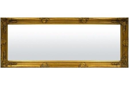 MARCELLO lustro złote prostokątne w stylizowanej ramie, 59x138 cm, rama 9 cm
