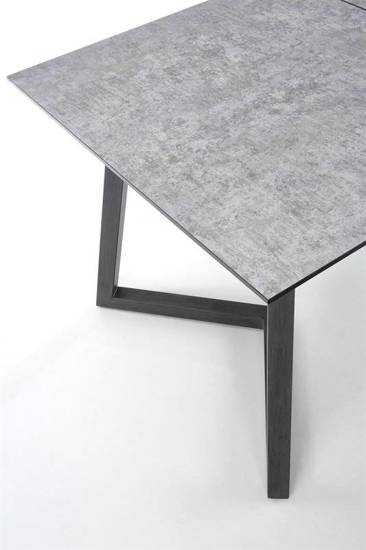 MARIANO stół rozkładany jasnopopielaty z grafitowymi nogami, wys. 160-210/90/76 cm