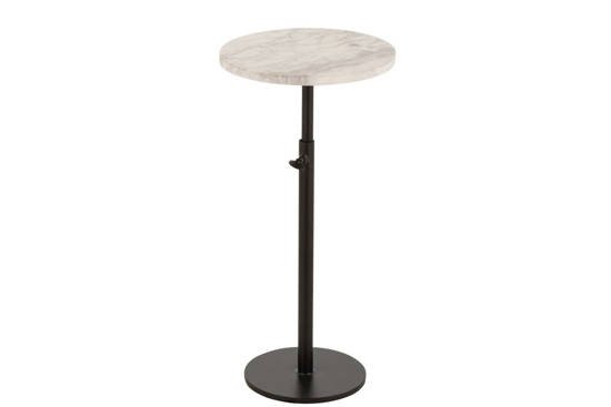 MARMUR niewielki stolik kawowy pomocniczy  marmurowy na metalowej nóżce, wys. 45 cm, Ø 28 cm