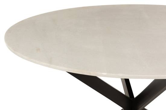 MARMUR stół okrągły jadalniany marmurowy na czarnych metalowych nogach, Ø 120 cm