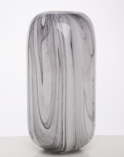 MARMURRO wazon szklany ze wzorem marmuru, wys. 35 cm