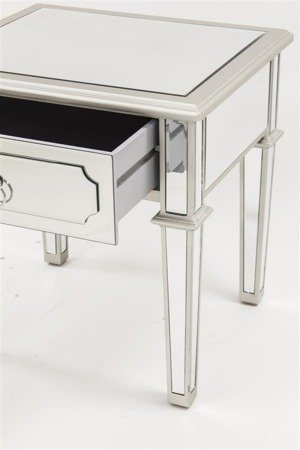 MELANIA szafka / stolik lustrzany z szufladką, kołatka, wys. 56 cm