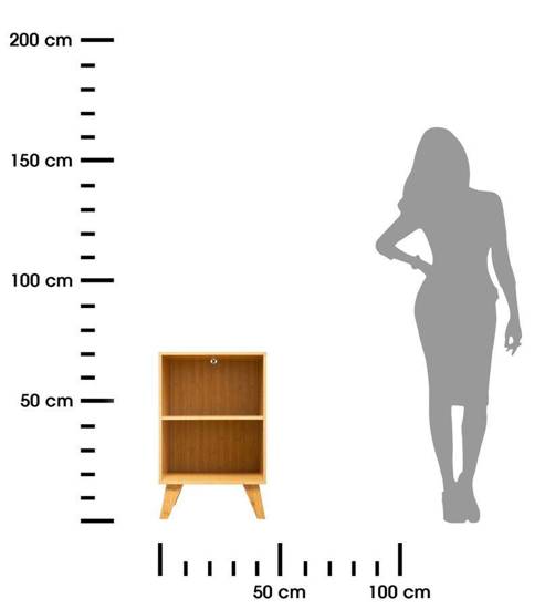 MIKO szafka łazienkowa otwarta z półkami na skośnych nóżkach, wys. 70 cm