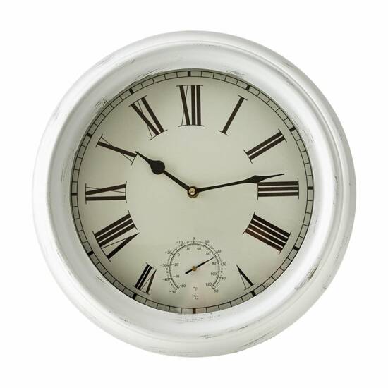 MIU zegar ścienny retro biały przecierany, Ø 37 cm