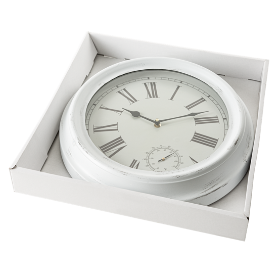 MIU zegar ścienny retro biały przecierany, Ø 37 cm